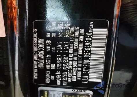 2015 Hyundai Santa Fe Sport из США, поврежденный, VIN 5XYZUDLB5FG298080